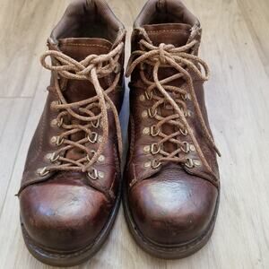 CAT steel toe work boots men's Brown leather caterpillar Boot - Size 12